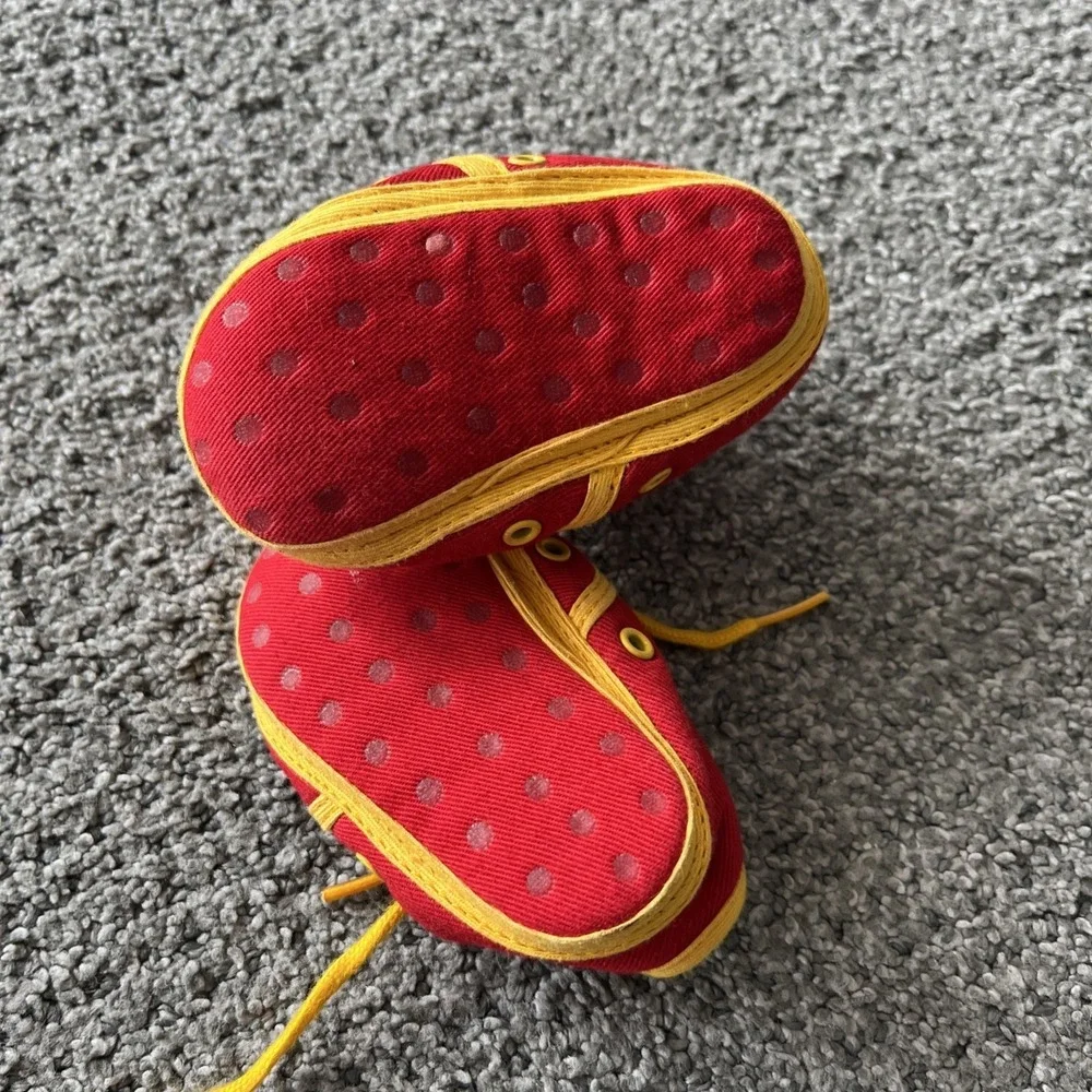 Vintage Baby Gap Y2K Color block Soft Tennis Shoes. Size 2. Red.‎ Infant Cloth.